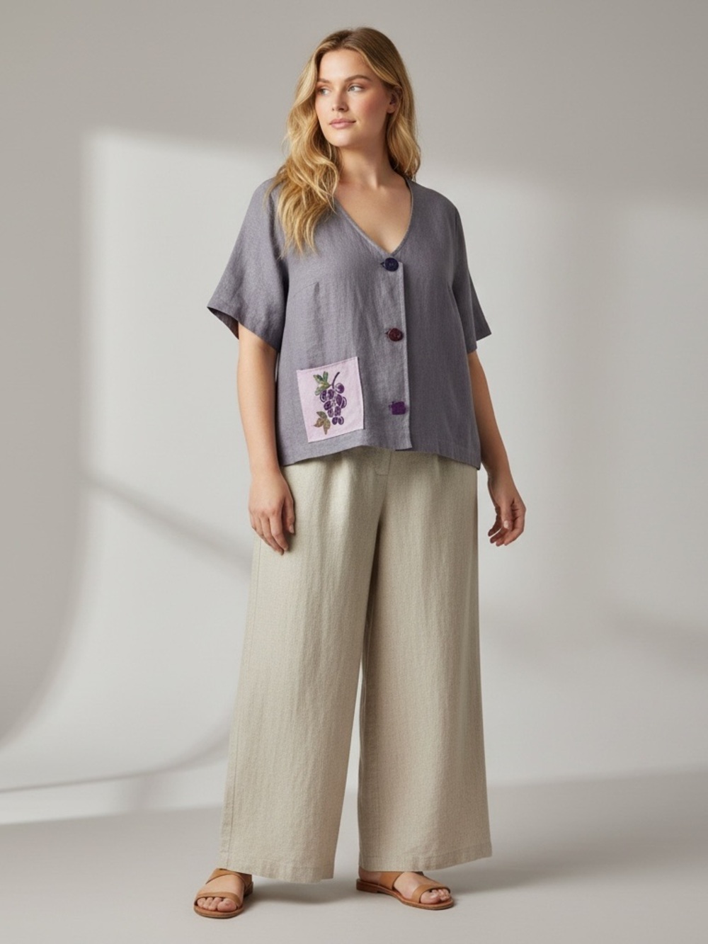 VINTAGE ROBBIE BEE Linen Boxy Top
